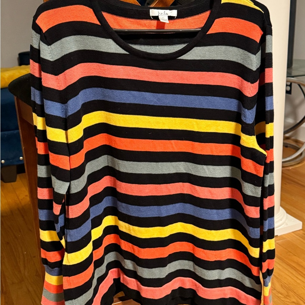 Colorful Striped Long Sleeve Sweater!